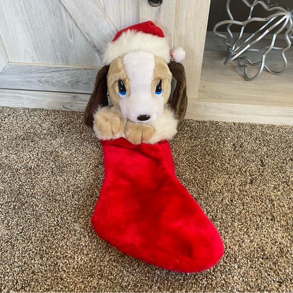 Vintage Sad Sam Dog Plush Christmas Stocking Beautiful Sweet Puppy Holiday Dog - Picture 5 of 9